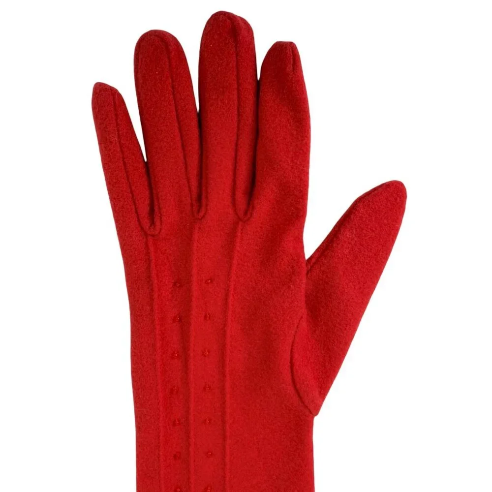 New Jeanne Simmons Womens Red Long Gloves Christmas Polyester Spandex One Size
